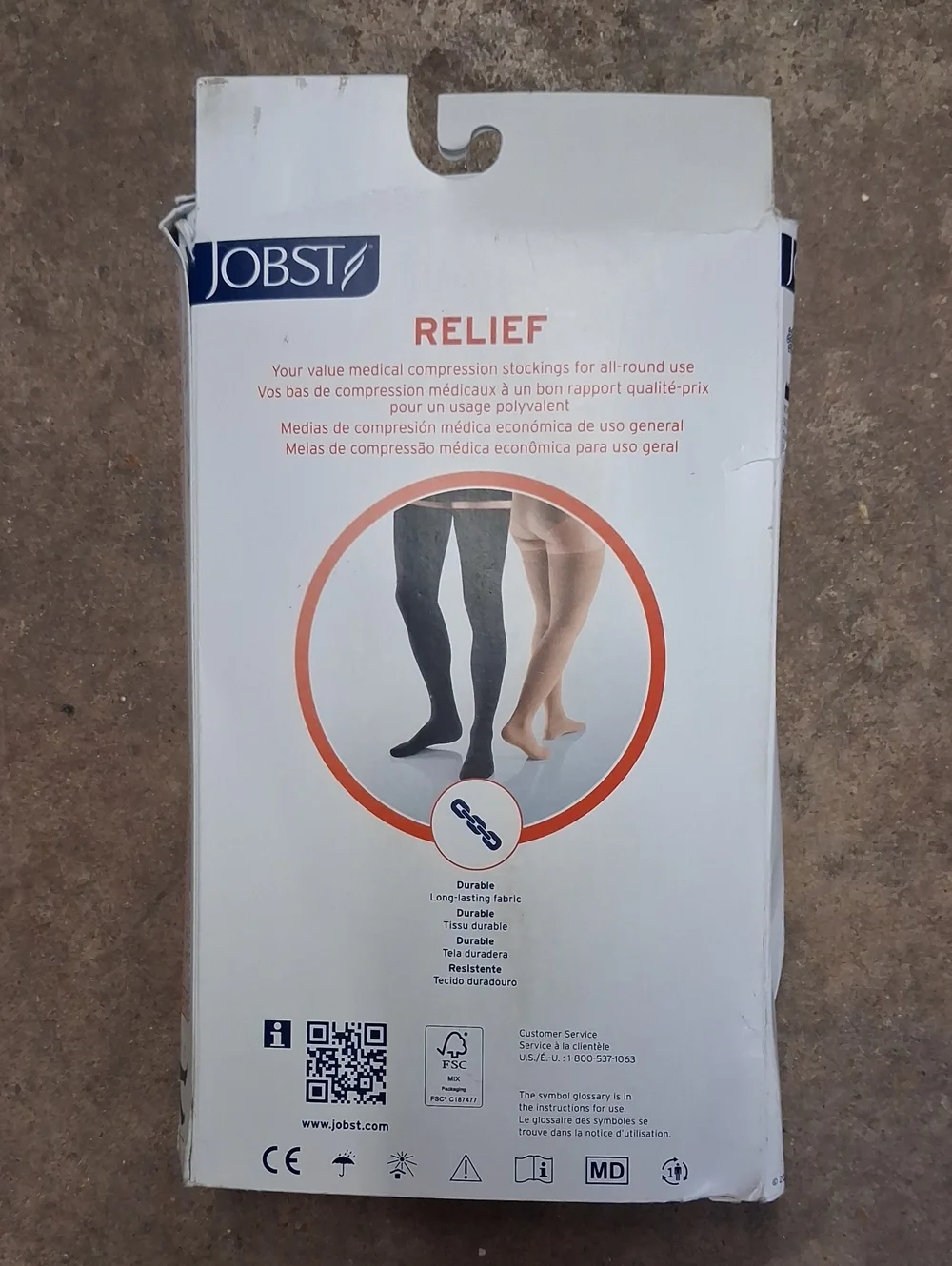 NWT JOBST Relief Thigh High 15-20 mmHg Compression Stockings, Open Toe with